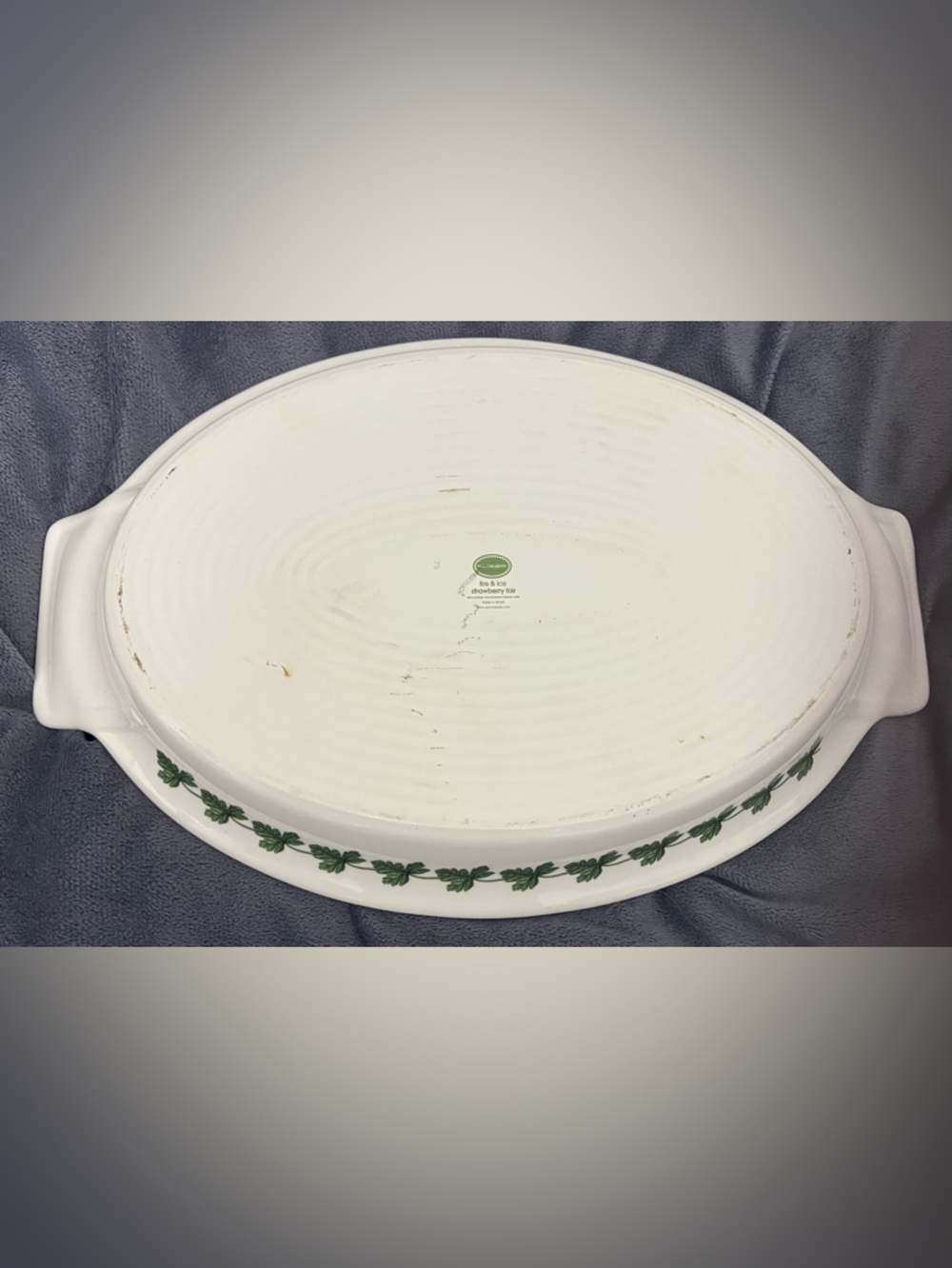 Portmeirion Strawberry Oval Serving Platter - White, Red, Green - Picture 2 of 4